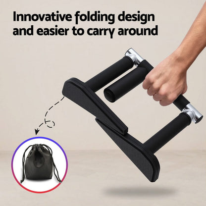 Everfit Sports & Fitness > Exercise, Gym & Fitness > Free Weights Everfit 2Pcs/Set Pull Up Bar Portable Foldable Dip Station Multi Gym 120kg Home Power Station Black
