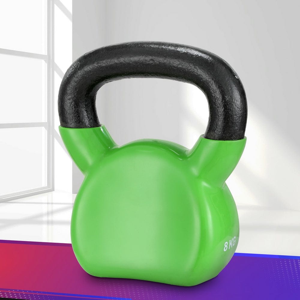 Everfit Sports & Fitness > Exercise, Gym & Fitness > Free Weights Everfit 8kg Kettlebell Set Weightlifting Bench Dumbbells Kettle Bell Gym Home