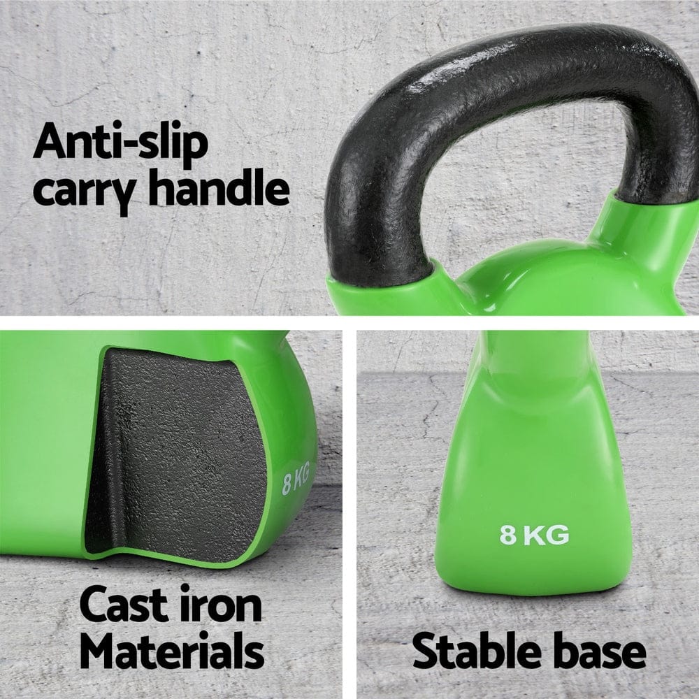 Everfit Sports & Fitness > Exercise, Gym & Fitness > Free Weights Everfit 8kg Kettlebell Set Weightlifting Bench Dumbbells Kettle Bell Gym Home