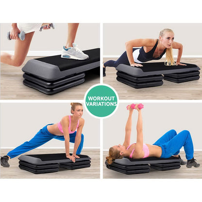 Everfit Sports & Fitness > Exercise, Gym & Fitness > Gym & Training Step Everfit 2X Aerobic Step Riser Exercise Stepper Block Gym Home Fitness