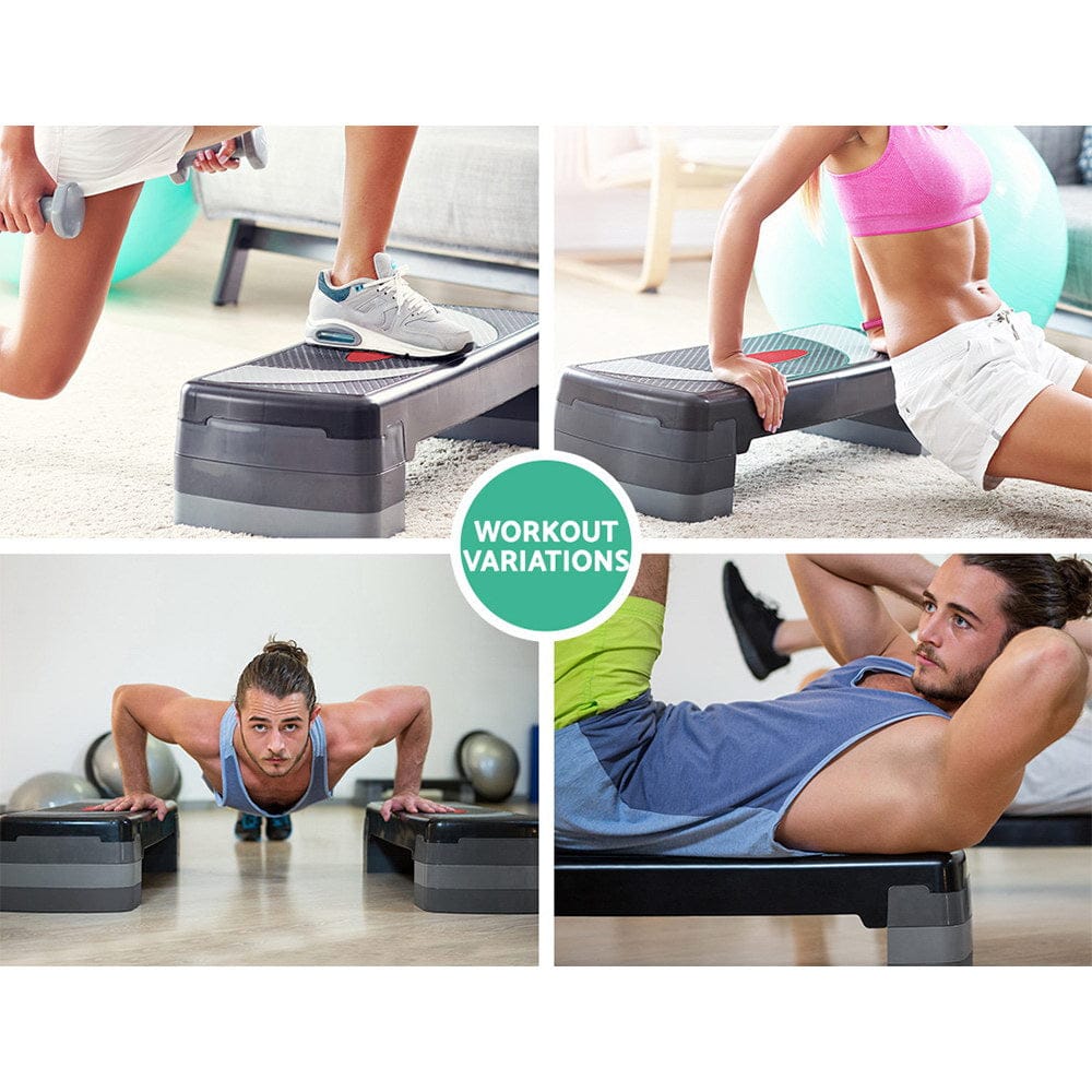 Everfit Sports & Fitness > Exercise, Gym & Fitness > Gym & Training Step Everfit 3 Level Aerobic Step Exercise Stepper 78cm Gym Home Fitness