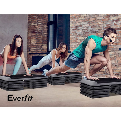 Everfit Sports & Fitness > Exercise, Gym & Fitness > Gym & Training Step Everfit 4X Aerobic Step Riser Exercise Stepper Block Gym Home Fitness