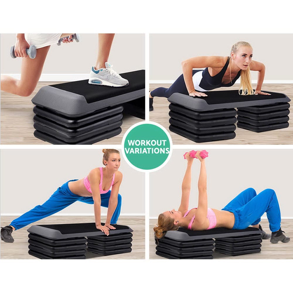 Everfit Sports & Fitness > Exercise, Gym & Fitness > Gym & Training Step Everfit 4X Aerobic Step Riser Exercise Stepper Block Gym Home Fitness