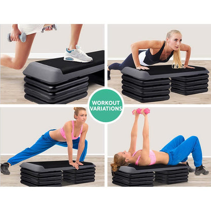 Everfit Sports & Fitness > Exercise, Gym & Fitness > Gym & Training Step Everfit 4X Aerobic Step Riser Exercise Stepper Block Gym Home Fitness