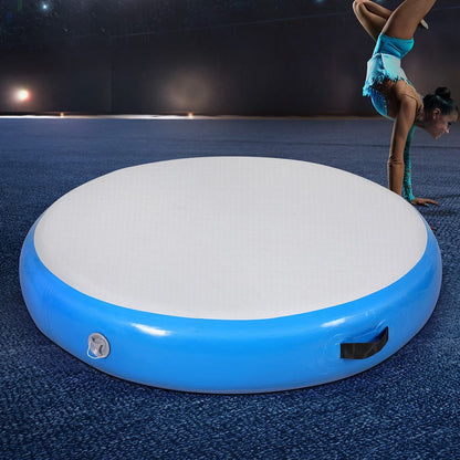 Everfit Sports & Fitness > Exercise, Gym & Fitness > Gymnastics Everfit 1m Air Track Spot Inflatable Gymnastics Tumbling Mat Round Blue