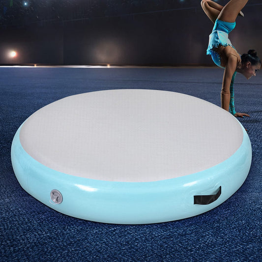 Everfit Sports & Fitness > Exercise, Gym & Fitness > Gymnastics Everfit 1m Air Track Spot Inflatable Gymnastics Tumbling Mat Round Green