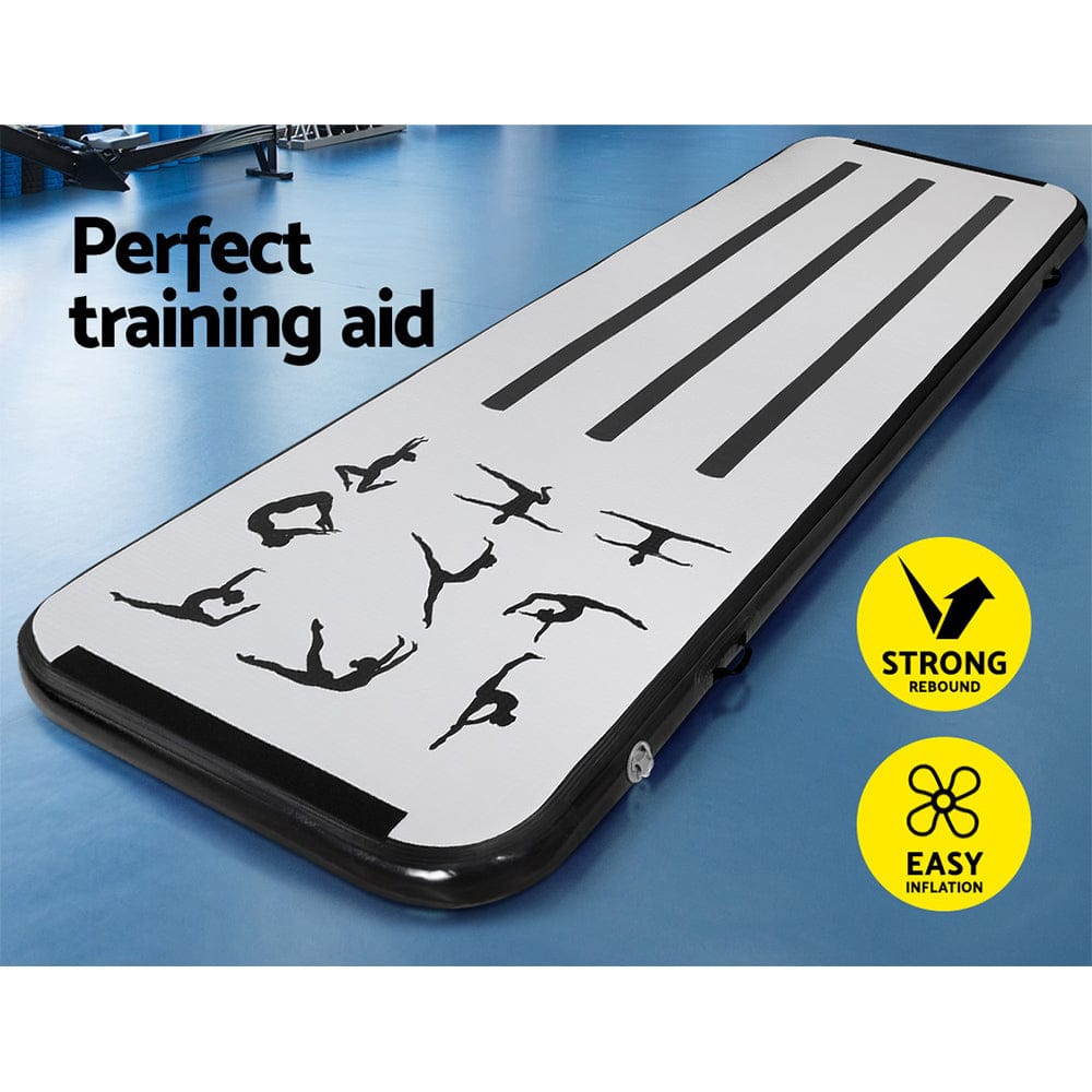 Everfit Sports & Fitness > Exercise, Gym & Fitness > Gymnastics Everfit 3M Air Track Gymnastics Tumbling Mat Exercise Cheerleading Unique Black