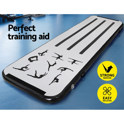 Everfit Sports & Fitness > Exercise, Gym & Fitness > Gymnastics Everfit 3M Air Track Gymnastics Tumbling Mat Exercise Cheerleading Unique Black