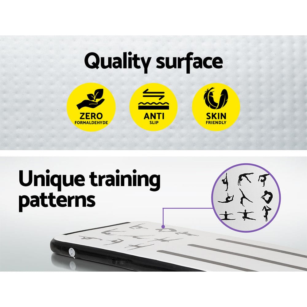 Everfit Sports & Fitness > Exercise, Gym & Fitness > Gymnastics Everfit 3M Air Track Gymnastics Tumbling Mat Exercise Cheerleading Unique Black