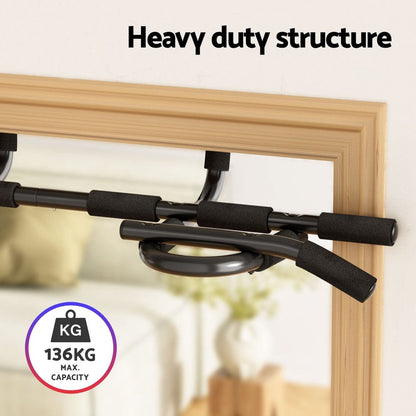 Everfit Sports & Fitness > Exercise, Gym & Fitness > Gymnastics Everfit Pull Up Bar 104CM Doorway Chin Up Horizontal Bar Gym