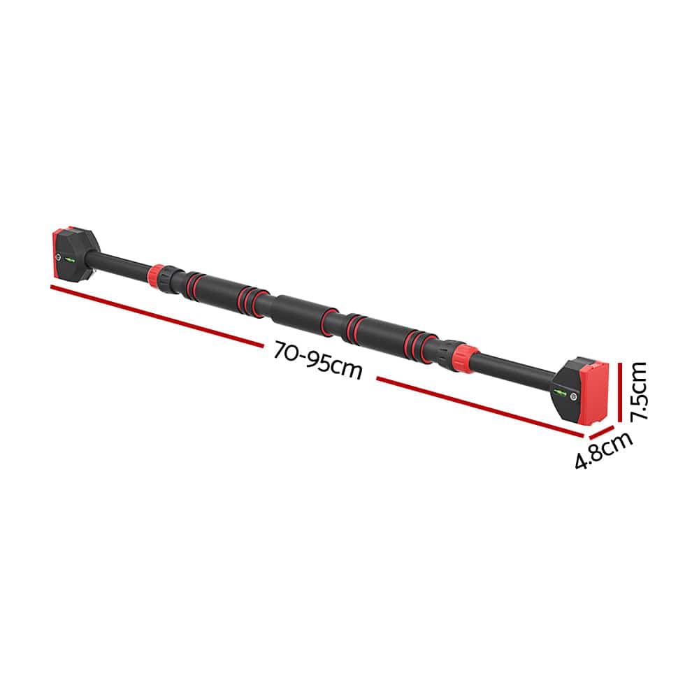 Everfit Sports & Fitness > Exercise, Gym & Fitness > Gymnastics Everfit Pull Up Bar 70CM-95CM Doorway Chin Up Horizontal Bar Gym