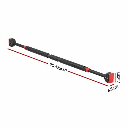 Everfit Sports & Fitness > Exercise, Gym & Fitness > Gymnastics Everfit Pull Up Bar 90CM-125CM Doorway Chin Up Horizontal Bar Gym