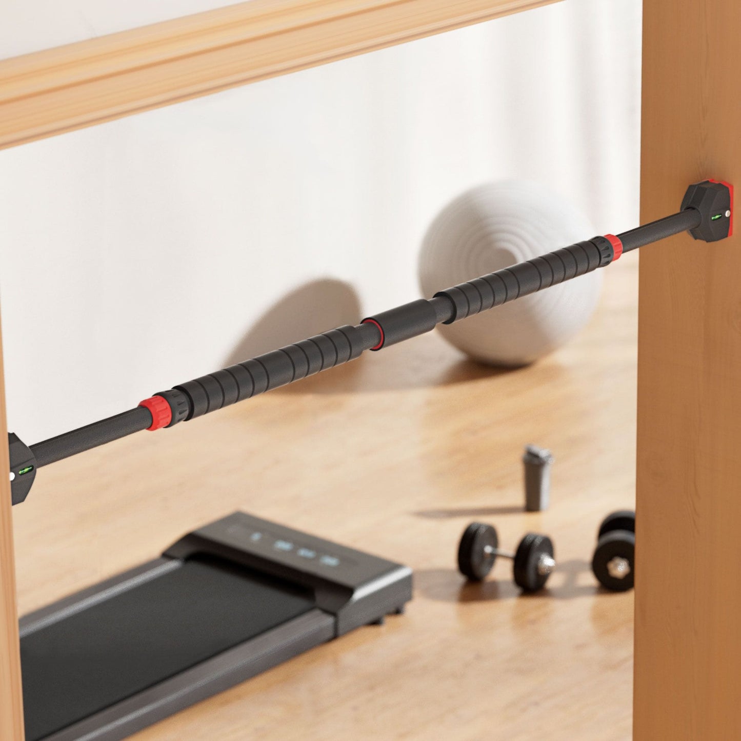 Everfit Sports & Fitness > Exercise, Gym & Fitness > Gymnastics Everfit Pull Up Bar 90CM-125CM Doorway Chin Up Horizontal Bar Gym