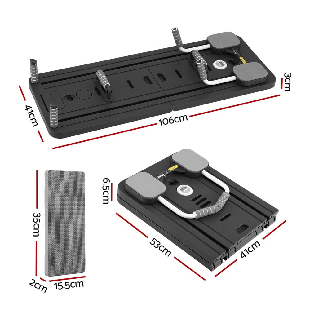 Everfit Sports & Fitness > Exercise, Gym & Fitness > Yoga & Pilates Everfit Pilates Board Foldable Reformer Multi Functional Exercise Trainer Black