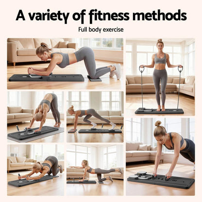 Everfit Sports & Fitness > Exercise, Gym & Fitness > Yoga & Pilates Everfit Pilates Board Foldable Reformer Multi Functional Exercise Trainer Black