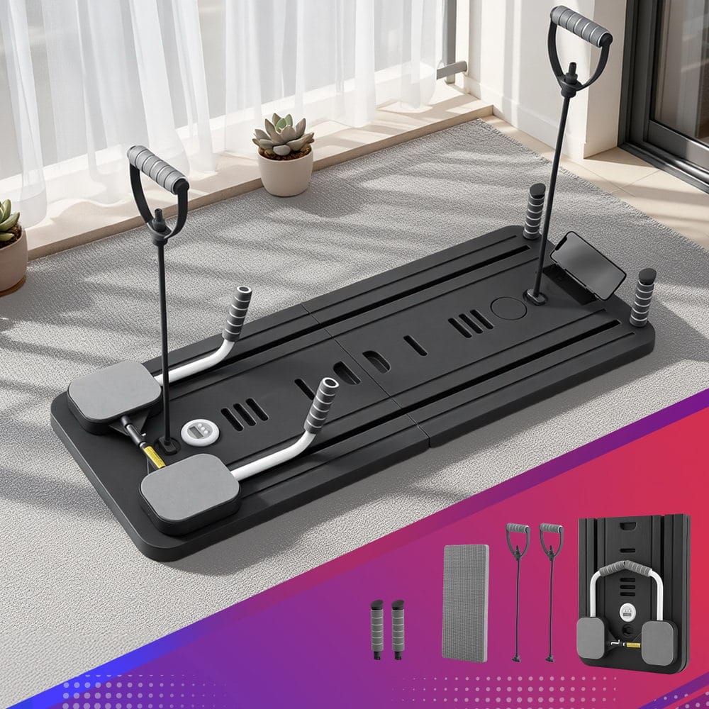 Everfit Sports & Fitness > Exercise, Gym & Fitness > Yoga & Pilates Everfit Pilates Board Foldable Reformer Multi Functional Exercise Trainer Black