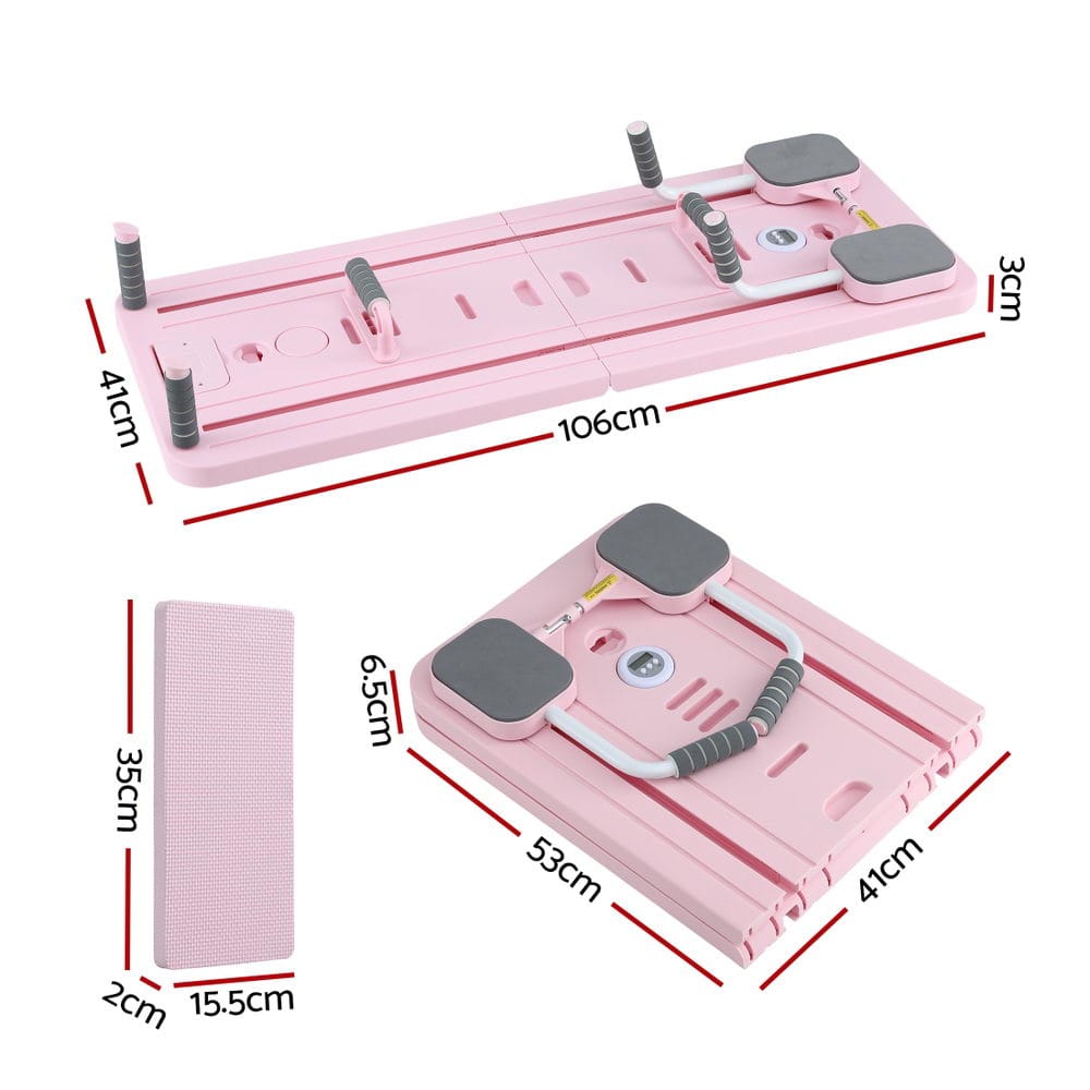 Everfit Sports & Fitness > Exercise, Gym & Fitness > Yoga & Pilates Everfit Pilates Board Foldable Reformer Multi Functional Exercise Trainer Pink