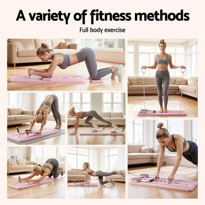 Everfit Sports & Fitness > Exercise, Gym & Fitness > Yoga & Pilates Everfit Pilates Board Foldable Reformer Multi Functional Exercise Trainer Pink