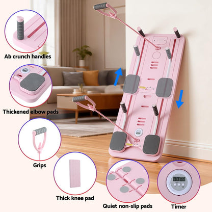 Everfit Sports & Fitness > Exercise, Gym & Fitness > Yoga & Pilates Everfit Pilates Board Foldable Reformer Multi Functional Exercise Trainer Pink