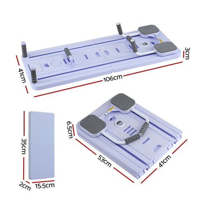 Everfit Sports & Fitness > Exercise, Gym & Fitness > Yoga & Pilates Everfit Pilates Board Foldable Reformer Multi Functional Exercise Trainer Purple
