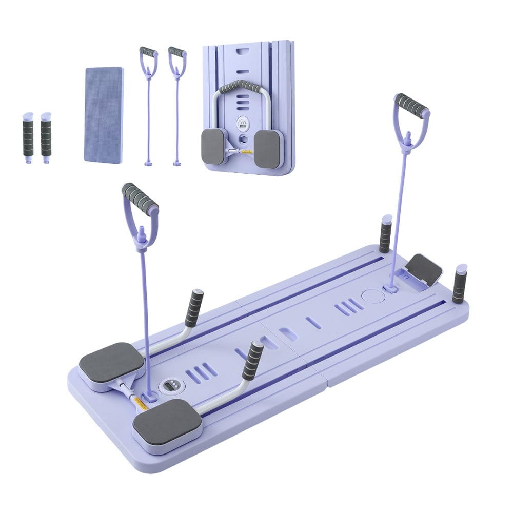 Everfit Sports & Fitness > Exercise, Gym & Fitness > Yoga & Pilates Everfit Pilates Board Foldable Reformer Multi Functional Exercise Trainer Purple