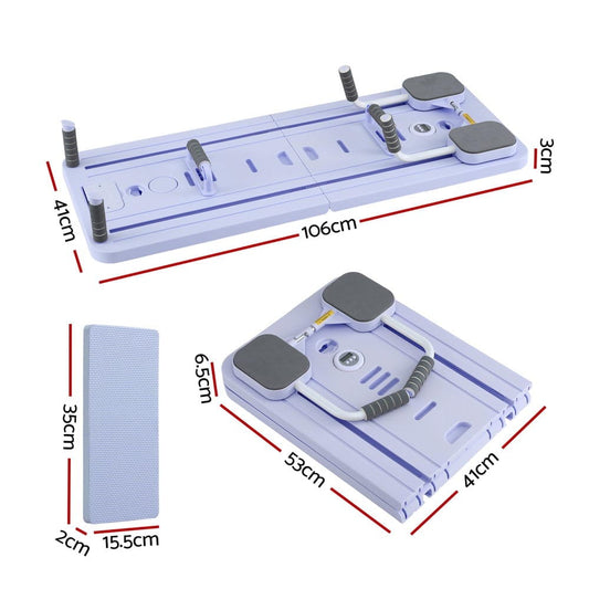 Everfit Sports & Fitness > Exercise, Gym & Fitness > Yoga & Pilates Everfit Pilates Reformer Abdominal Exercise Board Push Up Set Fitness Purple