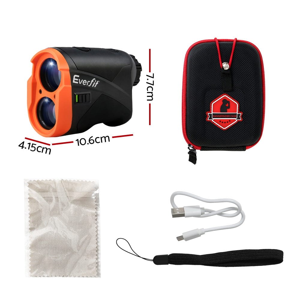 Everfit Sports & Fitness > Golf > Golf Accessories Everfit 700M Golf Rangefinder Slope On/Off Vibration Alert Orange