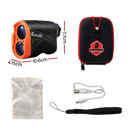 Everfit Sports & Fitness > Golf > Golf Accessories Everfit 700M Golf Rangefinder Slope On/Off Vibration Alert Orange