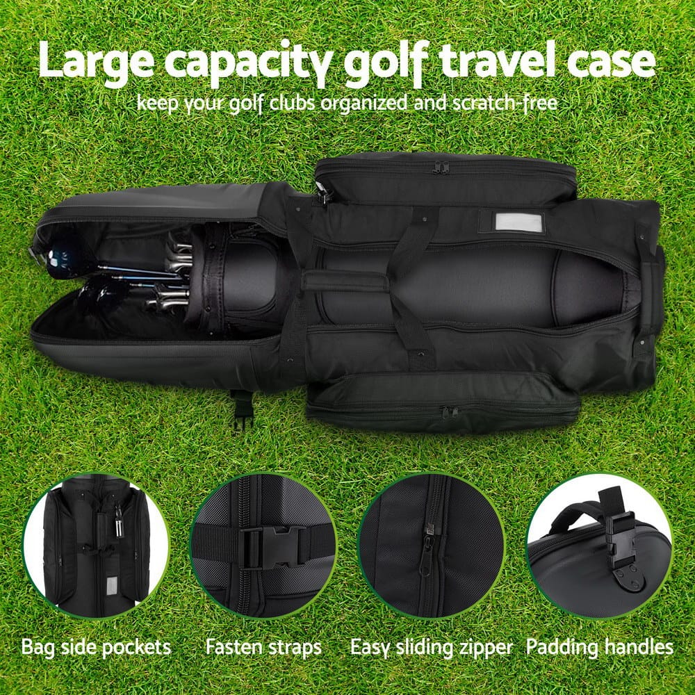 Everfit Sports & Fitness > Golf > Golf Accessories Everfit Golf Travel Bags for Airlines with Wheels Golf Clubs Hard Case Foldable