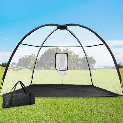 Everfit Sports & Fitness > Golf > Golf Training Aids Everfit 3.5m Golf Practice Net Portable Training Aid Driving Target Tent Black