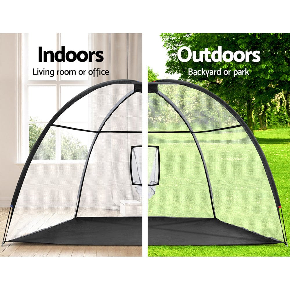 Everfit Sports & Fitness > Golf > Golf Training Aids Everfit 3.5m Golf Practice Net Portable Training Aid Driving Target Tent Black