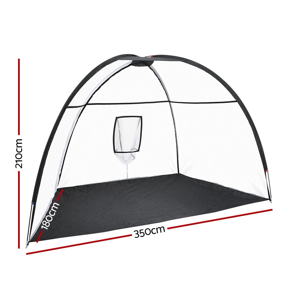 Everfit Sports & Fitness > Golf > Golf Training Aids Everfit 3.5m Golf Practice Net Portable Training Aid Driving Target Tent Black