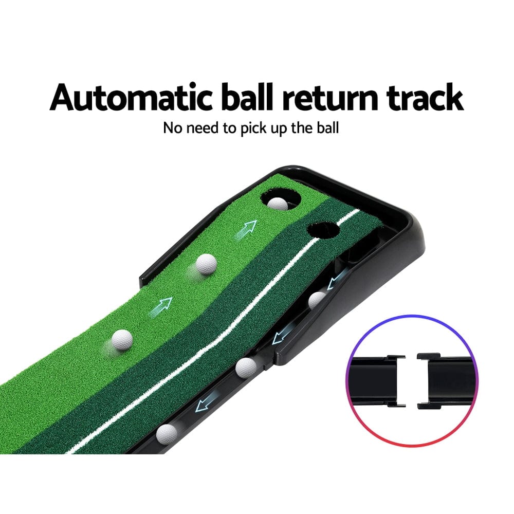 Everfit Sports & Fitness > Golf > Golf Training Aids Everfit 3M Golf Putting Practice Mat Auto Return Putter Indoor Outdoor Training