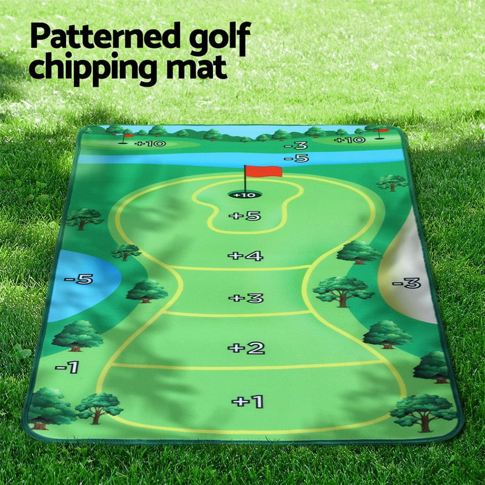 Everfit Sports & Fitness > Golf > Golf Training Aids Everfit Golf Chipping Game Mat Indoor Outdoor PracticeÂ Training Aid Set
