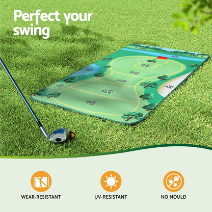 Everfit Sports & Fitness > Golf > Golf Training Aids Everfit Golf Chipping Game Mat Indoor Outdoor PracticeÂ Training Aid Set