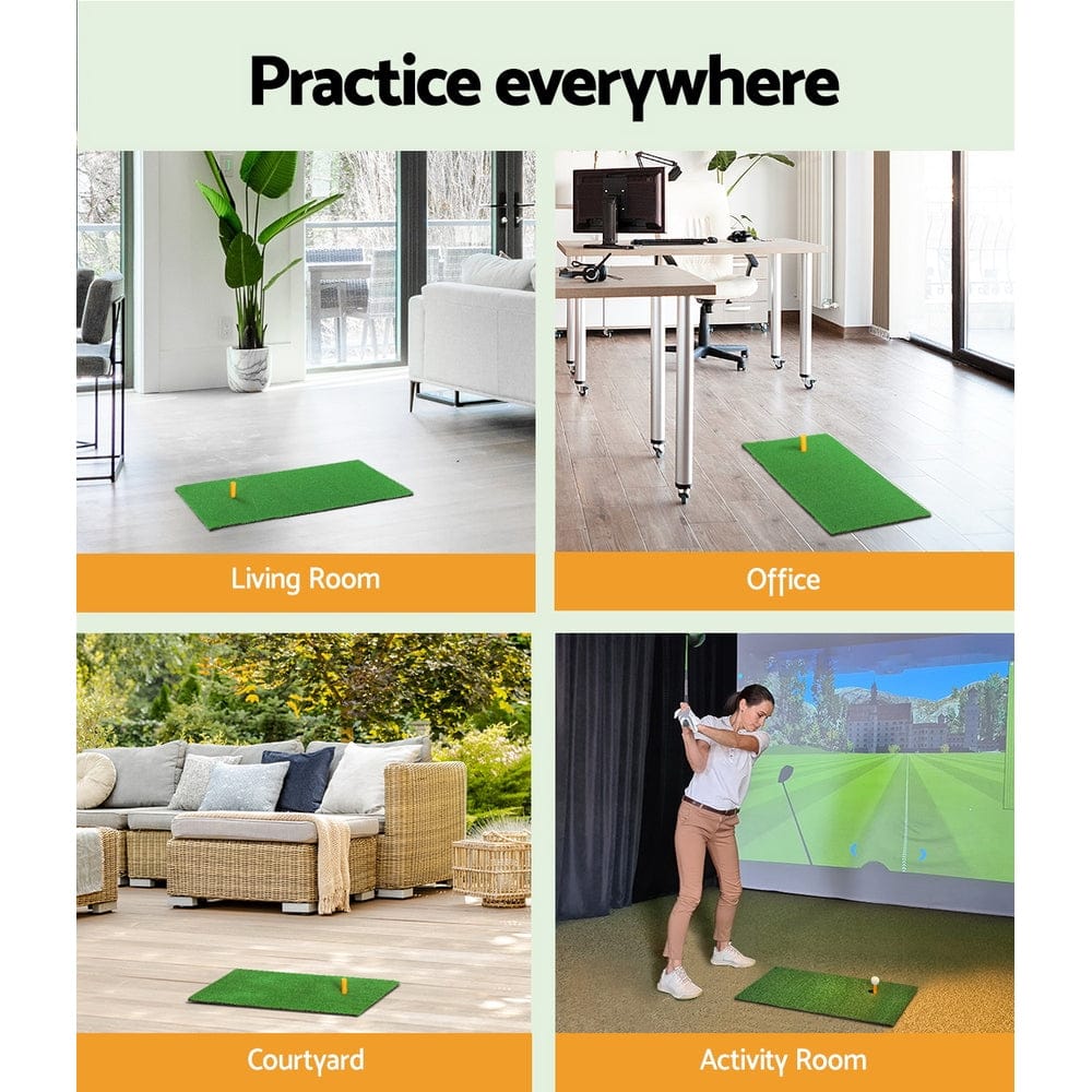 Everfit Sports & Fitness > Golf > Golf Training Aids Everfit Golf Hitting Mat Portable Driving Range Practice Training Aid 60x30cm