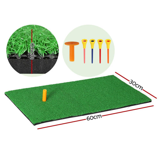 Everfit Sports & Fitness > Golf > Golf Training Aids Everfit Golf Hitting Mat Portable Driving Range Practice Training Aid 60x30cm