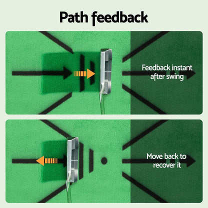 Everfit Sports & Fitness > Golf > Golf Training Aids Everfit Golf Hitting Mat Training Swing Path Feedback Detection Batting 44x33cm