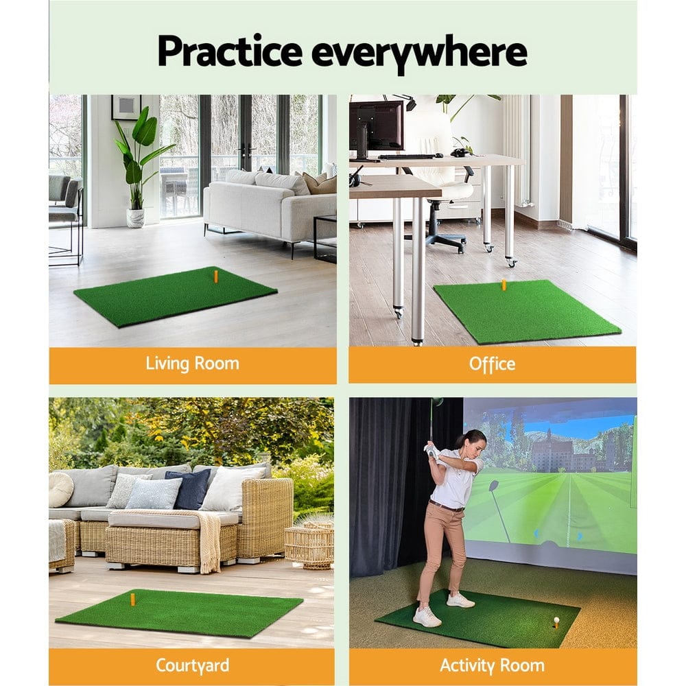Everfit Sports & Fitness > Golf > Golf Training Aids Everfit Golf Hitting Practice Mat Portable Driving Range Training Aid 80x60cm