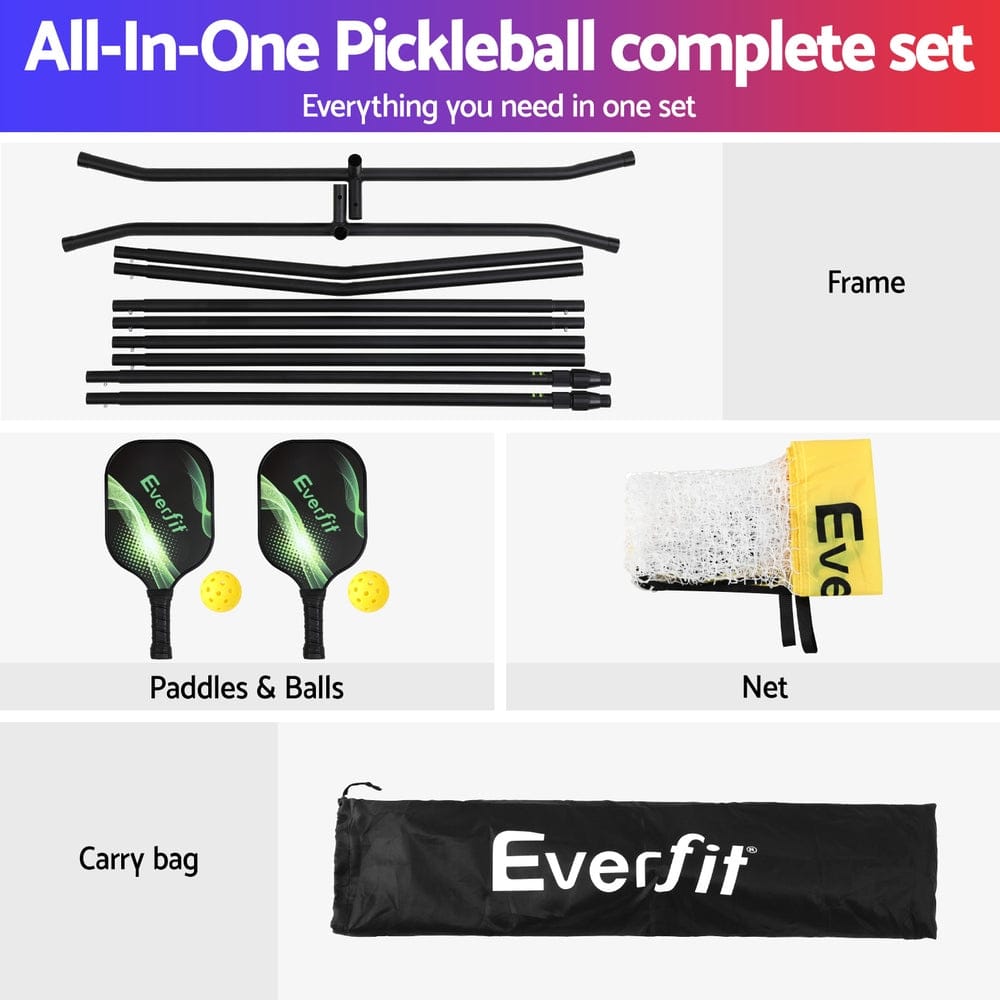 Everfit Sports & Fitness > Racquet Sports > Pickleball Everfit 10ft Portable Pickle Ball Net Adjustable Multi-Sport for Badminton Tennis Pickleball Volleyball
