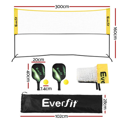 Everfit Sports & Fitness > Racquet Sports > Pickleball Everfit 10ft Portable Pickle Ball Net Adjustable Multi-Sport for Badminton Tennis Pickleball Volleyball