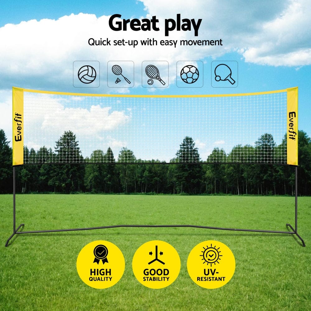Everfit Sports & Fitness > Racquet Sports > Pickleball Everfit 10ft Portable Pickle Ball Net Adjustable Multi-Sport for Badminton Tennis Pickleball Volleyball