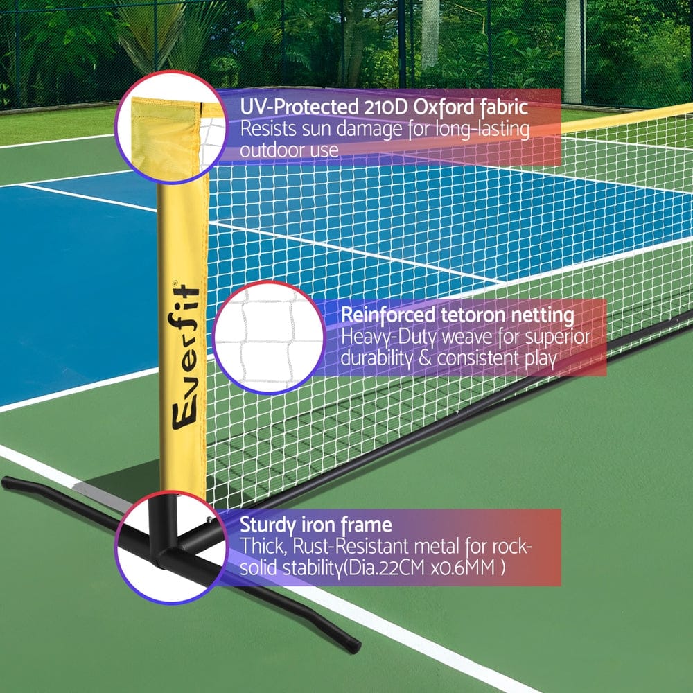 Everfit Sports & Fitness > Racquet Sports > Pickleball Everfit 10ft Portable Pickle Ball Net Adjustable Multi-Sport for Badminton Tennis Pickleball Volleyball