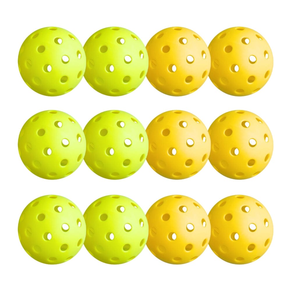 Everfit Sports & Fitness > Racquet Sports > Pickleball Everfit 12PC Pickleballs Set 40-Hole Design Indoor Outdoor Durable PE Balls Green/Yellow