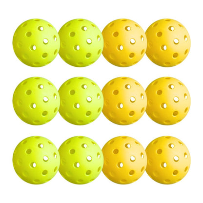 Everfit Sports & Fitness > Racquet Sports > Pickleball Everfit 12PC Pickleballs Set 40-Hole Design Indoor Outdoor Durable PE Balls Green/Yellow