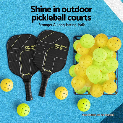 Everfit Sports & Fitness > Racquet Sports > Pickleball Everfit 12PC Pickleballs Set 40-Hole Design Indoor Outdoor Durable PE Balls Green/Yellow