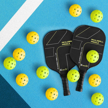 Everfit Sports & Fitness > Racquet Sports > Pickleball Everfit 12PC Pickleballs Set 40-Hole Design Indoor Outdoor Durable PE Balls Green/Yellow