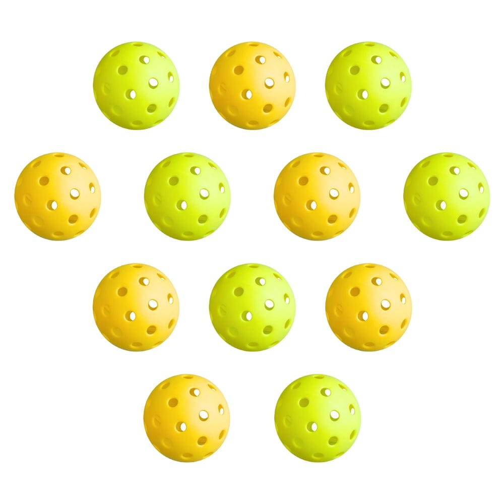 Everfit Sports & Fitness > Racquet Sports > Pickleball Everfit 12PC Pickleballs Set 40-Hole Design Indoor Outdoor Durable PE Balls Green/Yellow