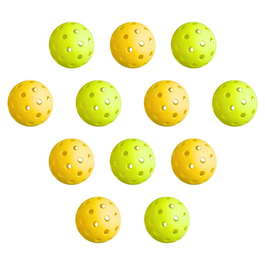 Everfit Sports & Fitness > Racquet Sports > Pickleball Everfit 12PC Pickleballs Set 40-Hole Design Indoor Outdoor Durable PE Balls Green/Yellow