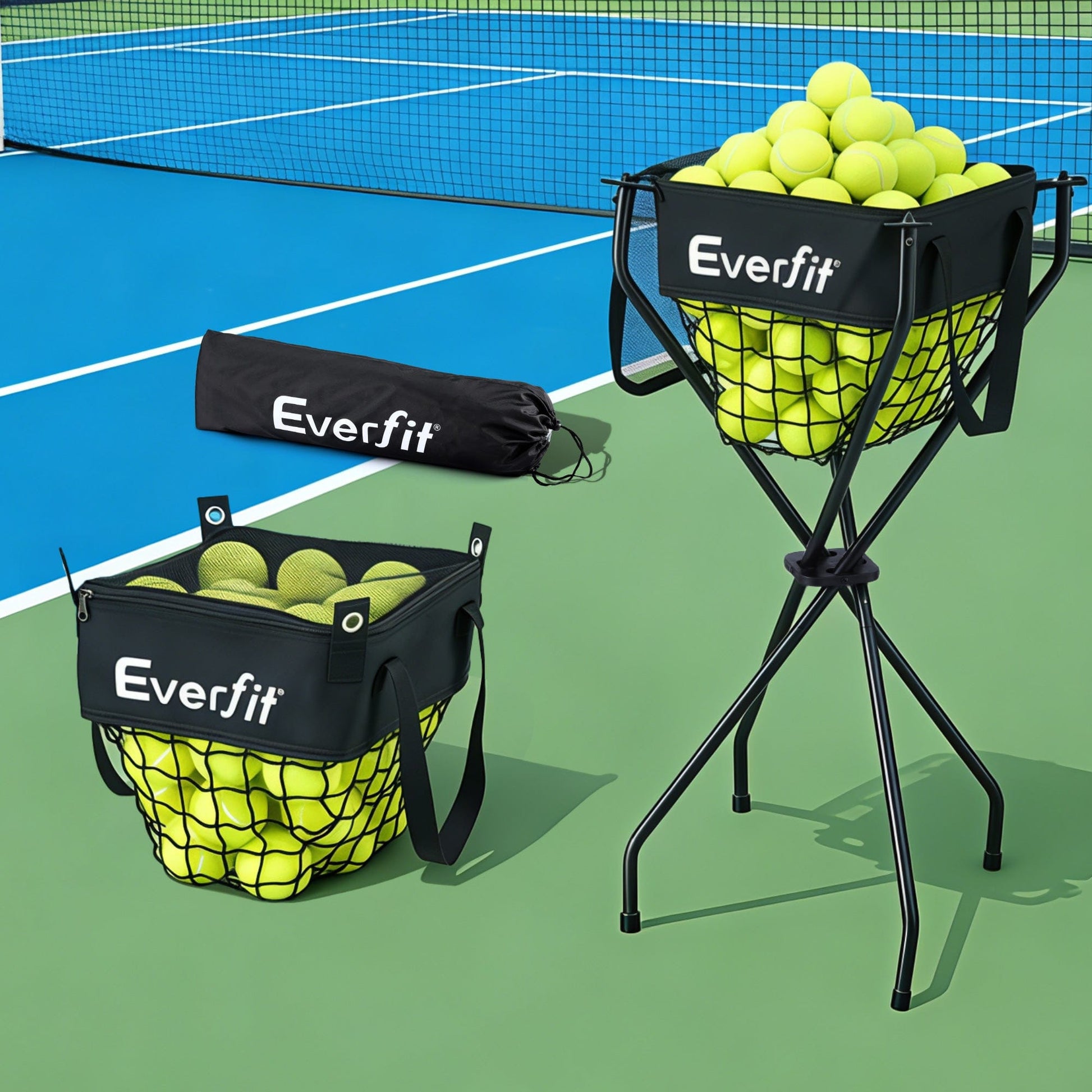 Everfit Sports & Fitness > Racquet Sports > Pickleball Everfit Portable Ball Cart Foldable Pickleball Tennis Baseball Softball